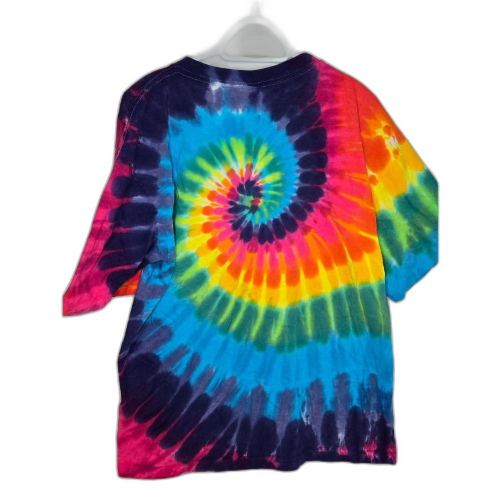 Vintage Sun Dog Spiral Tie Dye T-Shirt | Made in USA | Men's XL | Rainbow - Picture 2 of 9